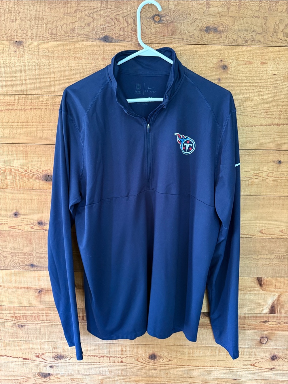 Nike Navy Tennessee Titans Quarter-Zip Pullover with Team Logo